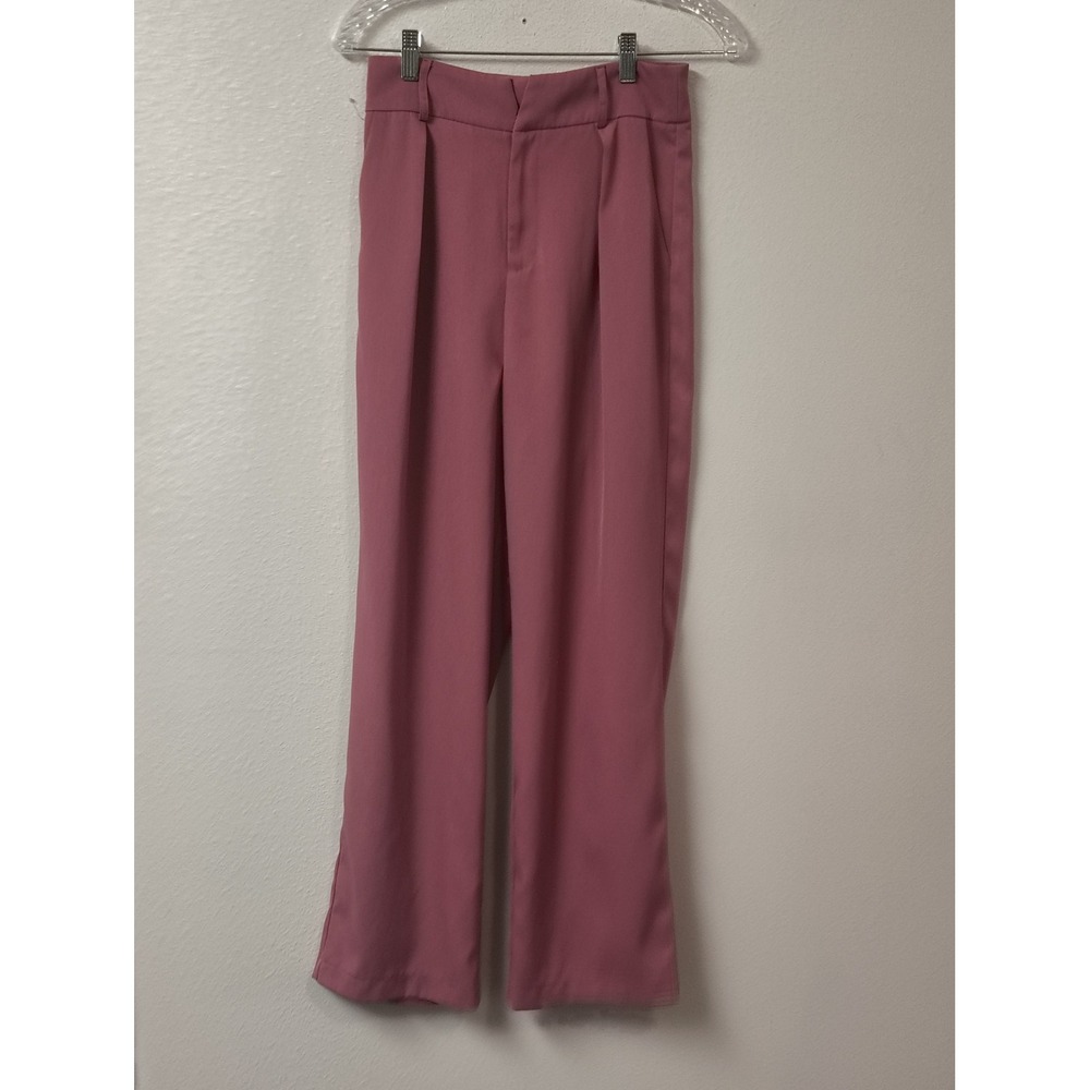Lulus Mauve Pink‎ High Waisted Pleated Wide Leg Trousers Dress Pants  Size S